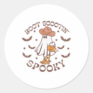 Adesivo Redondo Boot Scootin Spookey Queda Outono Alão de Ação de