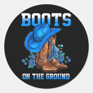 Adesivo Redondo Boots On Ground Country Western Cowboy