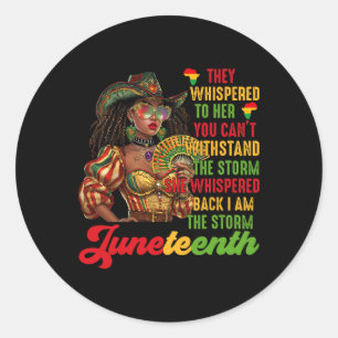Adesivo Redondo Boots On The Ground Black Power Cowgirl Juneteten
