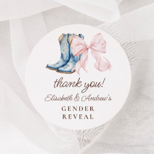 Adesivo Redondo Boots ou Arcos Gênero Revelação Obrigado Stickers