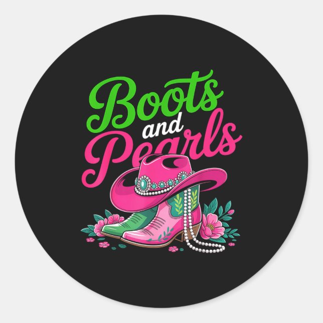 Adesivo Redondo Boots To The Ground Nk Cowgirl  (Frente)