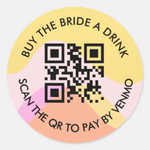 Adesivo Redondo Boozy & Groovy Bachelorette QR/Venmo Sticker