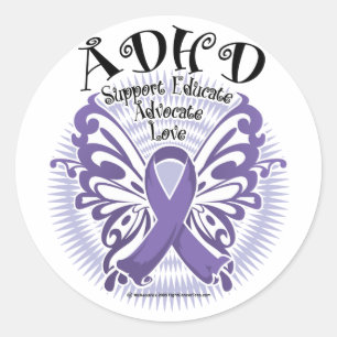 Adesivo Redondo Borboleta 3 de ADHD