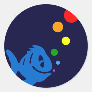 Adesivo Redondo borboleta arco-íris