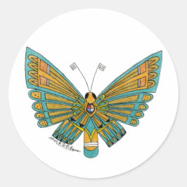 Adesivo Redondo Borboleta Azul