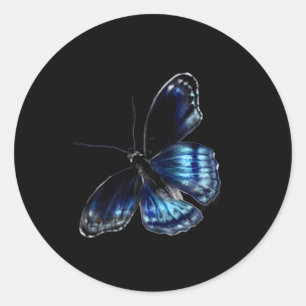 Adesivo Redondo Borboleta Azul