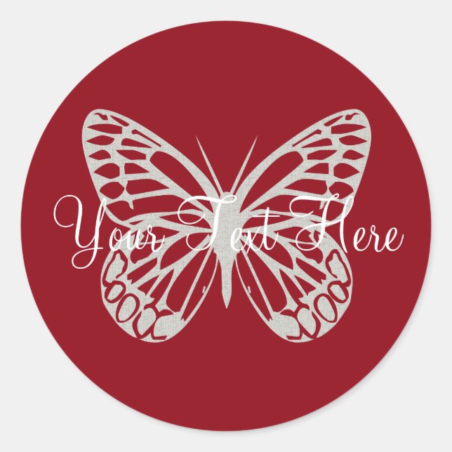 Adesivo Redondo Borboleta Bonita Obrigado Vinheta do Partido (Frente)