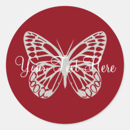 Adesivo Redondo Borboleta Bonita Obrigado Vinheta do Partido