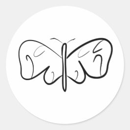 Adesivo Redondo borboleta branca e negra