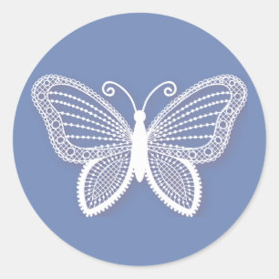 Adesivo Redondo Borboleta Centáurea Azul Casamento Borboletas