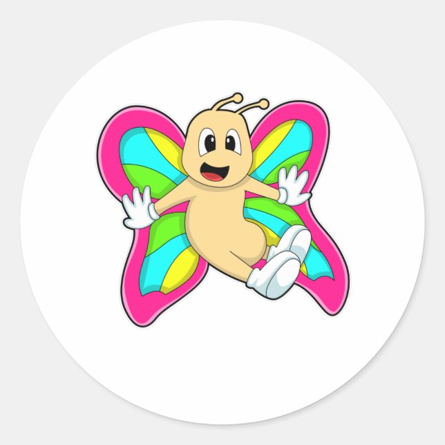 Adesivo Redondo Borboleta colorida (Frente)