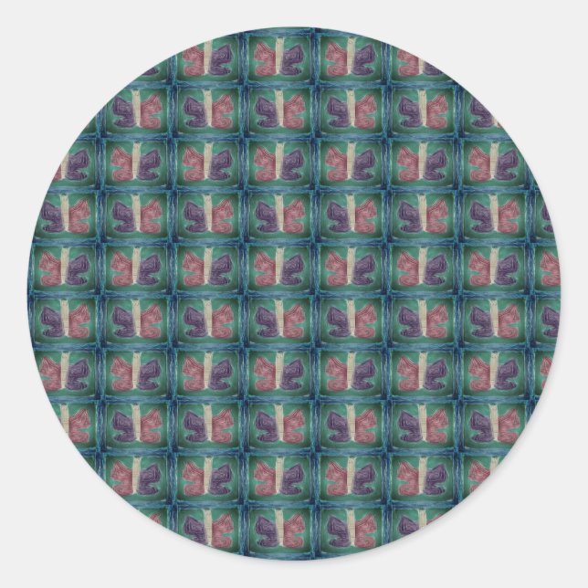 Adesivo Redondo Borboleta colorida | Filtro de nevoeiro | Base | (Frente)