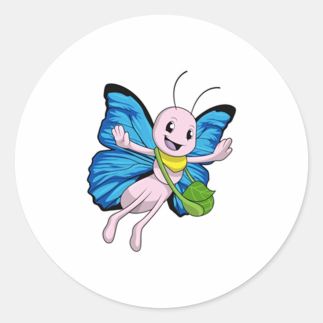 Adesivo Redondo Borboleta com Alça (Frente)