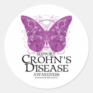 Adesivo Redondo Borboleta da doença de Crohn