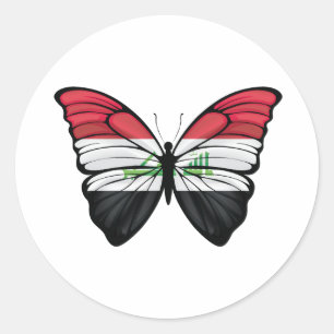 Adesivo Redondo Borboleta das Hipolimnas do Iraque