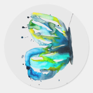 Adesivo Redondo Borboleta-de-água-azul