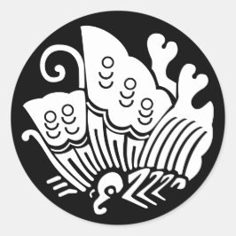 Adesivo Redondo Borboleta-de-cauda-de-banho-maria japonesa