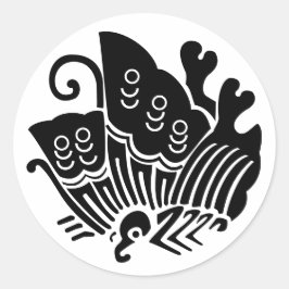 Adesivo Redondo Borboleta-de-cauda-de-banho-maria japonesa