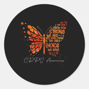 Adesivo Redondo Borboleta de CRPS Sensibilização do CRPS