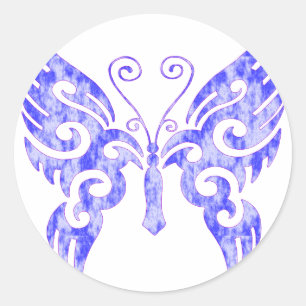 Adesivo Redondo Borboleta de tatuagem tribal