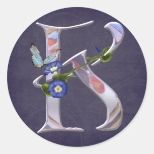 Adesivo Redondo Borboleta do precioso inicial K