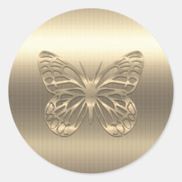 Adesivo Redondo Borboleta Dourada Animais Personalizados
