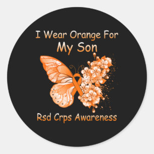 Adesivo Redondo Borboleta Eu Visto Laranja Para Meu Filho Rsd Crps