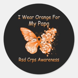 Adesivo Redondo Borboleta Eu Visto Laranja Para Meu Papa Rsd Crps
