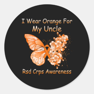 Adesivo Redondo Borboleta Eu Visto Laranja Para Meu Tio Rsd Crps A