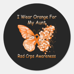 Adesivo Redondo Borboleta Eu Visto Laranja Para Minha Tia Rsd Crps
