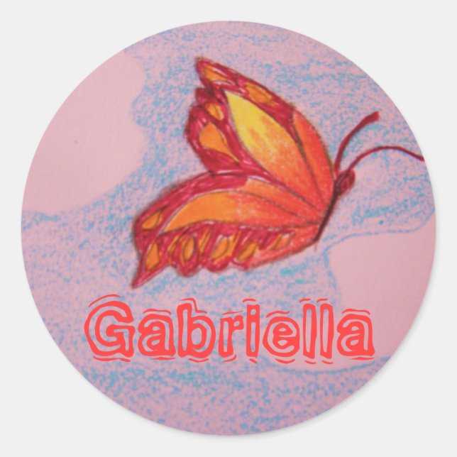 Adesivo Redondo borboleta, Gabriella sticker (Frente)
