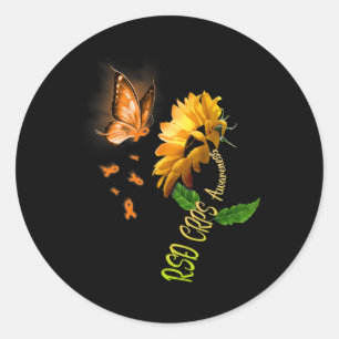 Adesivo Redondo Borboleta Girassol Rsd Crps Consciência 1