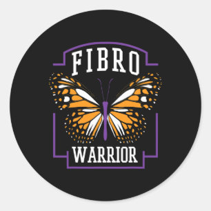 Adesivo Redondo Borboleta Gráfica Fibro Warrior de Consciência