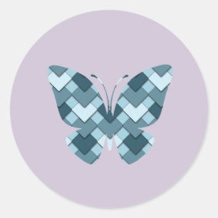 Adesivo Redondo Borboleta Harlequin de Diamond Blue Sapphire