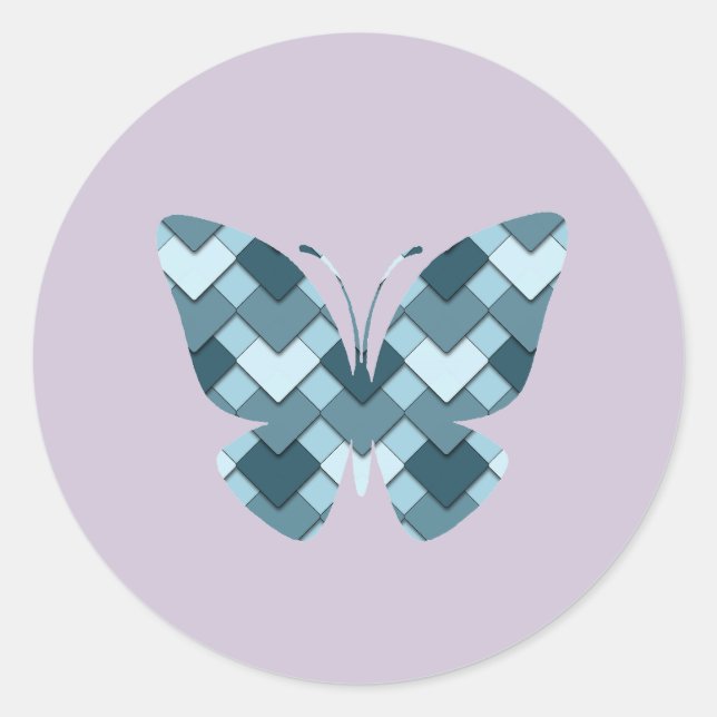 Adesivo Redondo Borboleta Harlequin de Diamond Blue Sapphire (Frente)