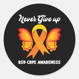 Adesivo Redondo Borboleta Hope Fighter Orange Ribbon Rsd Crps Awar