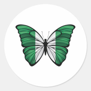 Adesivo Redondo Borboleta Hypolimnas da Nigéria