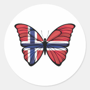 Adesivo Redondo Borboleta Hypolimnas da Noruega