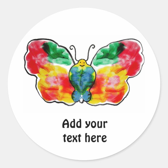 Adesivo Redondo Borboleta - modelo (Frente)