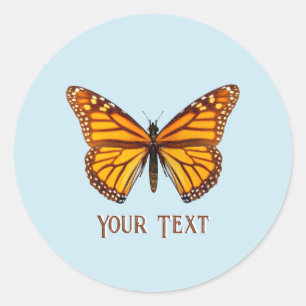 Adesivo Redondo Borboleta Monarca Personalizada