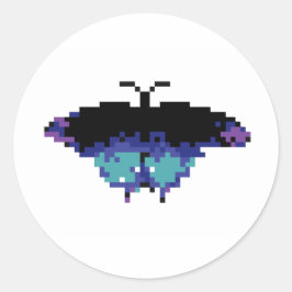 Adesivo Redondo Borboleta Pixel