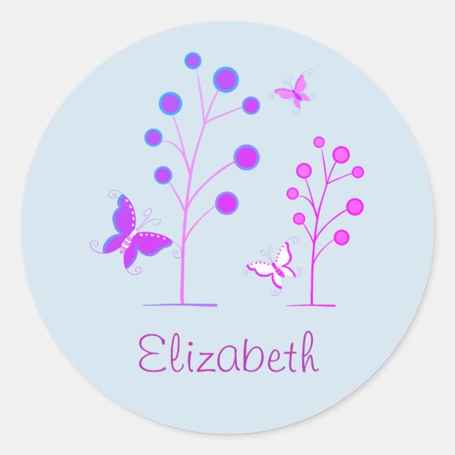 Adesivo Redondo Borboleta primavera (Frente)