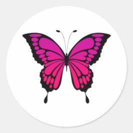 Adesivo Redondo Borboleta rosa e roxa