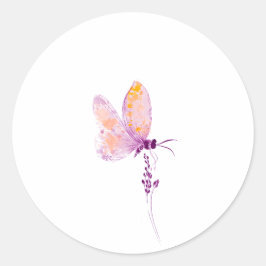Adesivo Redondo Borboleta roxa