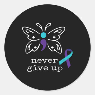Adesivo Redondo Borboleta Semicolon Dão para a Prevenção Suicida