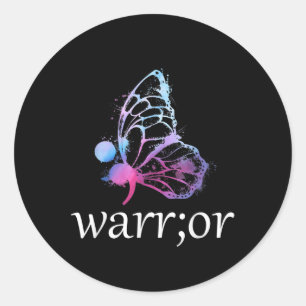 Adesivo Redondo Borboleta Semicolon Warrior e Prevenção ao Suicídi