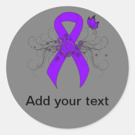 Adesivo Redondo Borboleta Violeta, Linfoma Hodgkin