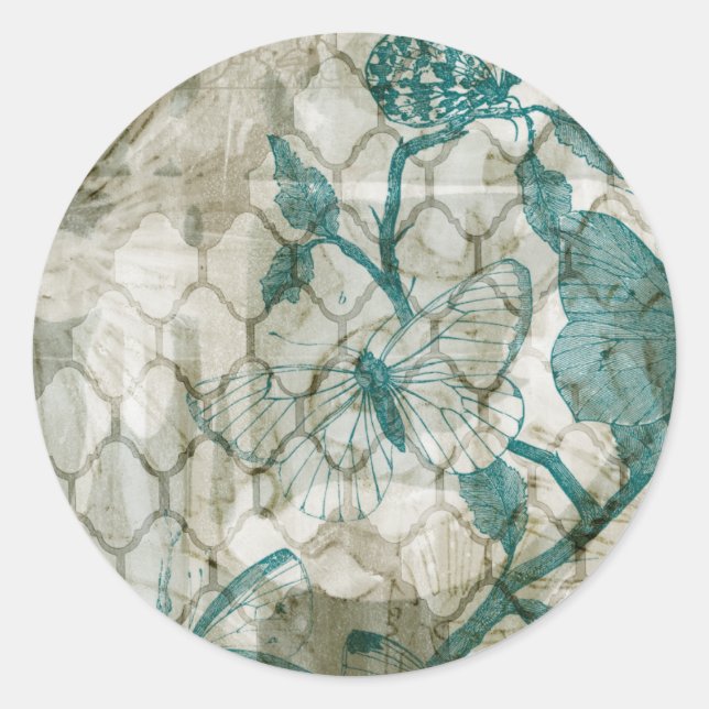 Adesivo Redondo Borboletas árabes VI (Frente)