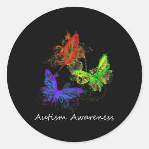 Adesivo Redondo Borboletas Autismo-Conscientes Sem Peças Quebra-ca