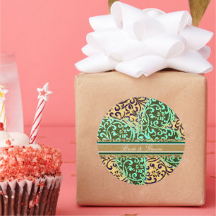 Adesivo Redondo Borboletas Brilhantes e Altas Invertem Preto Verde